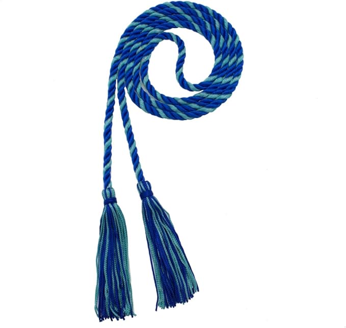 Tassel Depot Graduation Honor Cord - Royal/Teal - Every School Color Available - Made in USA