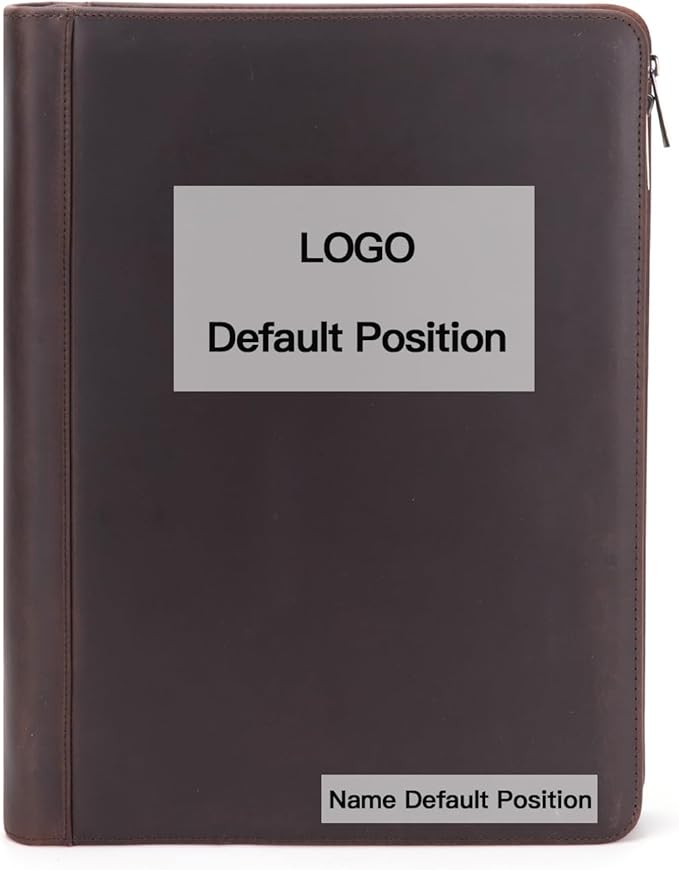 Personalized Genuine Leather Portfolio Binder, Zippered Padfolio for Men Women, Business Folio with 8.5” x 11” Notebook Holder and 13” Laptop Sleeve, Professional Folder, Dark Brown