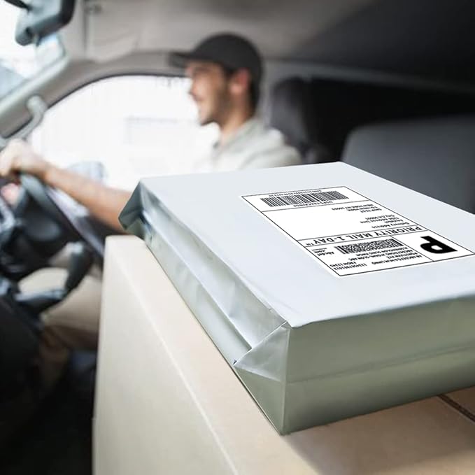 POLYSELLS 2000 pcs 10x13 Inches White x Silver Poly Mailers Shipping Envelopes, Strong Adhesive Sealing, Waterproof, and Tear-resistant Postal Mailing Bags for Clothing, Books, and Accessories