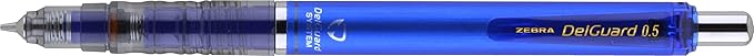 Zebra Pen DelGuard Mechanical Pencil, Fine Point, 0.5mm, Black/Blue/White Barrel, Lead Refills, Refillable, 3-Pack (58603)