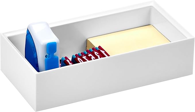 Bostitch Office Konnect Desk Organizer Accessory Tray, Wide, Stacks for Desktop Storage, White