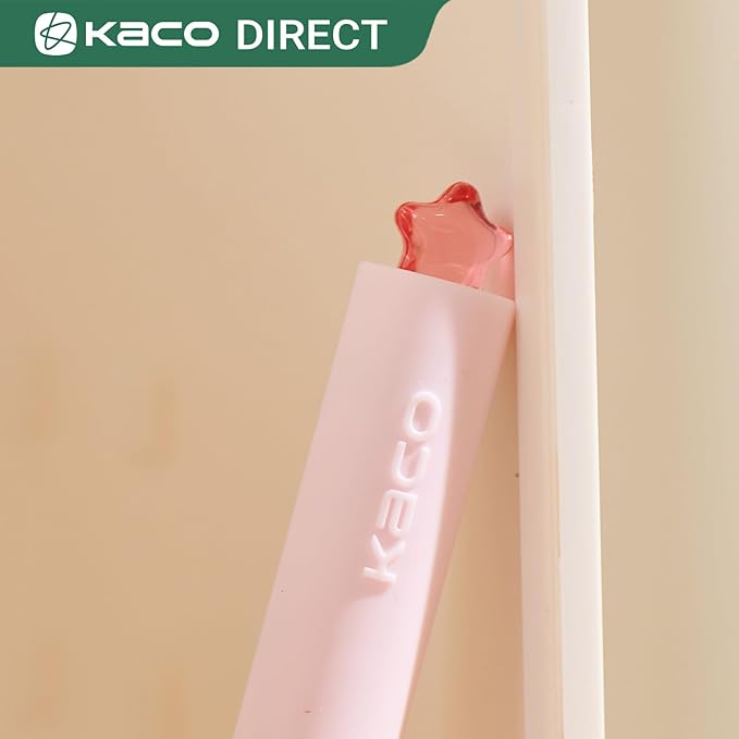 Kaco FIRST Gel Pens Cute Stationery Black Ink, 0.7 mm Medium Point, Aesthetic Cute Star Pens for Journaling (8 Pcs Bright Colors)