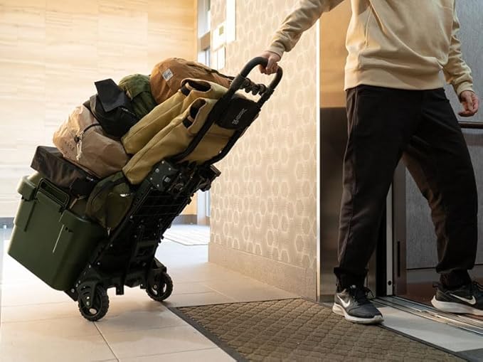 DOD Camp Barrow – Folding Hand Truck Dolly - Upto 260 lbs Capacity Handtruck - Adjustable Luggage Cart - Collapsible Cart - Foldable Cart with Wheels for Camping, Travel, Picnic