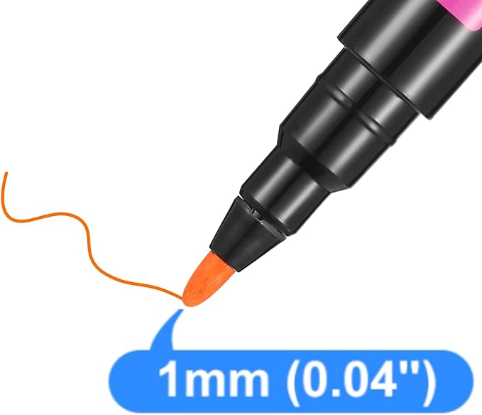 Liquid Chalk Markers Magnetic Wet Erase Markers for Acrylic Calendar Planning Board Clear Glass Writing Board Whiteboard Window/Mirror, 16 Pack, 8 Vibrant Color, 1mm Fine Tip