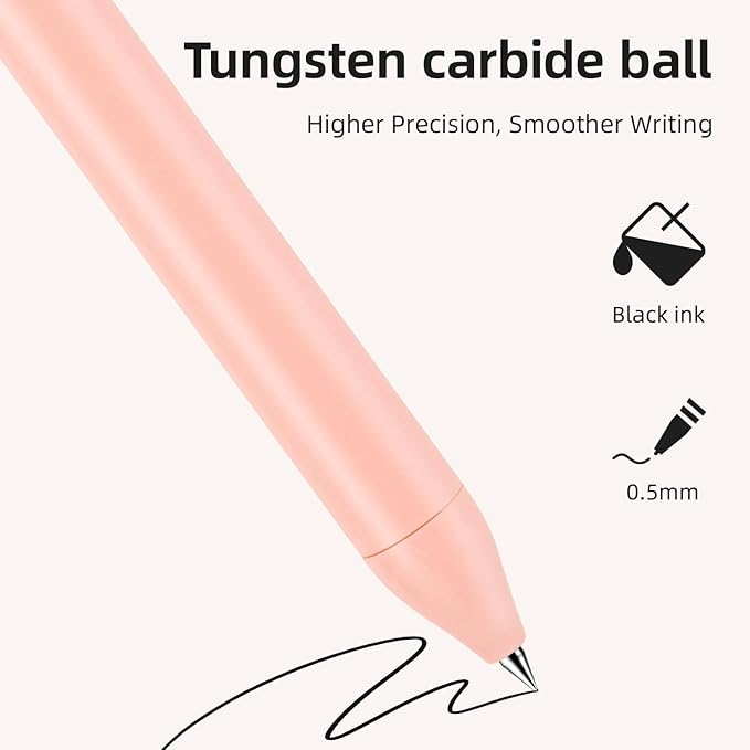 NUSIGN Gel Pens, 5 Pcs 0.5mm Retractable Quick Dry Black Ink Fine Point Rolling Ball Gel Pen, Smooth Writing No Bleed for Journaling Note Taking, Home School Office Supplies