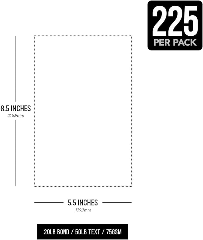 Assorted Pastel Colored Paper – Assortment of 9 Colors for Arts and Crafts, Invitations, Flyers, Posters | Regular 20lb Bond (75gsm) | 8.5" x 5.5" | 25 Each Color (225 Sheets Total)