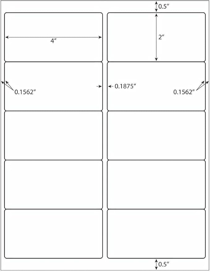 2” x 4” Shipping Address Labels, 1000 Count Adhesive Stickers Labels for Laser/Inkjet Printer, 10 per Page [Paper 8.5" x 11"] Printable Mailing Labels