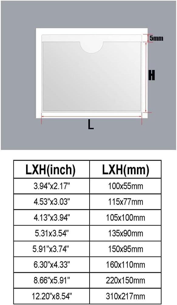 Adhesive Clear Pockets,Self Adhesive Clear Label Pockets Adhesive Card Folder Plastic Pockets Holders Sleeves for Index Cards Planners Cabinet Shelves Photo Cd,10Pieces (310x217mm)