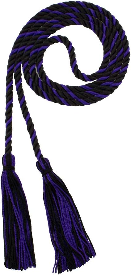 Tassel Depot Graduation Honor Cord - Black/Purple - Every School Color Available - Made in USA