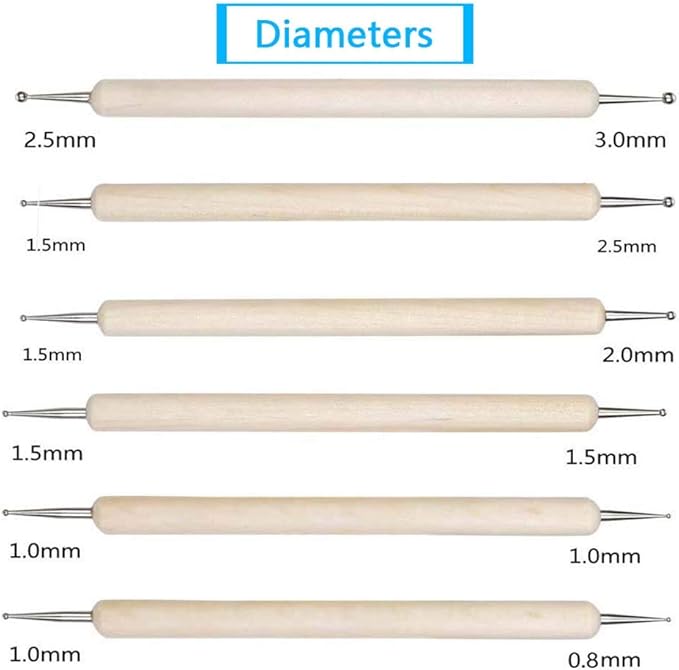 ABenkle 10Pcs Dotting Tools Ball Styluses for Rock Painting, Pottery Clay Modeling Embossing Art Mandala