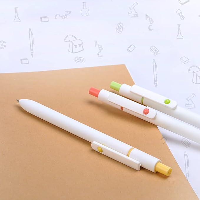 erofa 5 PCS Zennyth Gel Pens Quick Dry Fine Point Premium Retractable Rolling Ball Black Ink Smooth Writing Pens for School Office (White)