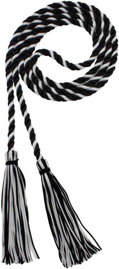 Tassel Depot Graduation Honor Cord - Black/White - Every School Color Available - Made in USA