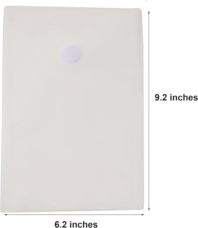6’’ x 9’’ Vertical Clear Plastic Envelopes Receipt Stickers File Storage 30 Pack Hook Loop Closure
