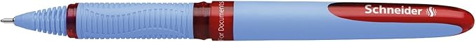 Schneider One Hybrid N Rollerball Pen, 0.5 mm Hybrid Needle Tip, Light Blue Barrel, Red Ink, Box of 10 Pens (183502)