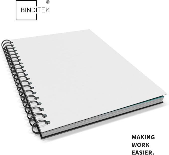 Binditek 25 Pack 12 Mil Sand-Textured Polycover - Plastic Binding Cover for Business Reports and Proposals - Lightly Textured Sand Finish - Square Corners, Un-Punched, White Color, Office Supplies