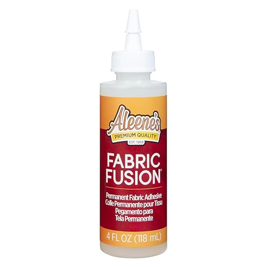 Aleene's Fabric Fusion Permanent Fabric Adhesive 4 fl. oz. Washable Fabric Glue for Clothes, Denim, Leather, Patches, Polyester, Cotton, Fabrics, Dries Flexible