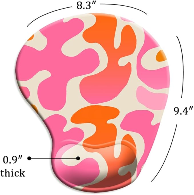 DOOKE Ergonomic Mouse Pad with Wrist Support and Coaster,Mouse Pads with Non-Slip PU Base for Home Office Working Studying Easy Typing & Pain Relief Leopard Print