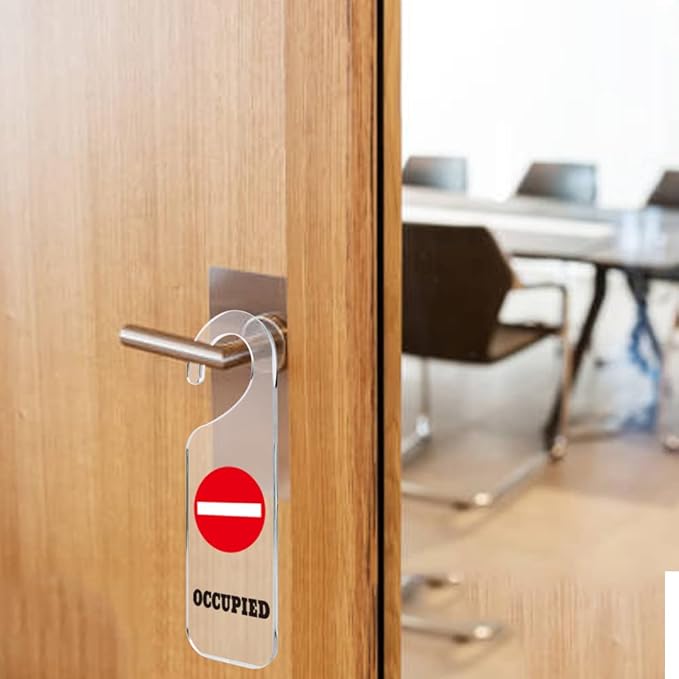 Do Not Disturb Door Sign Engraved Acrylic Hanger Handle Home Decor Acrylic Banner Acrylic Hanging Sign Door Plaque Handmade Office Hanging Sign Occupied