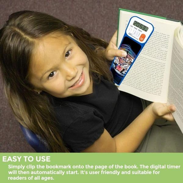 Mark-My-Time - Digital Bookmark - Mark My Time Reading Timer and Bookmark for Kids, Cool Bookmarks and Reading Incentives, Christmas Gift & Stocking Stuffer for Book Lovers - 3D Tiger