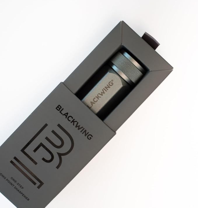 Blackwing One-Step Long Point Sharpener, German Steel Blade, Sharp Curved Point, Machined Aluminum, Grey
