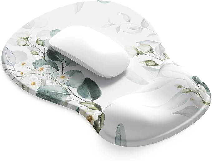 ErgoComfort Gel Wrist Rest Mouse Pad-Ergonomic Office Mousepad with Wrist Support-Non-Slip, Design Desk Accessories Mat for Home&Game Decor (08Sage Harmony)