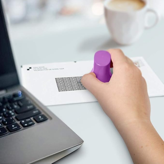 Guard Your ID ADVANCED WIDE Roller Identity Theft Prevention Security Stamp PURPLE (70110)