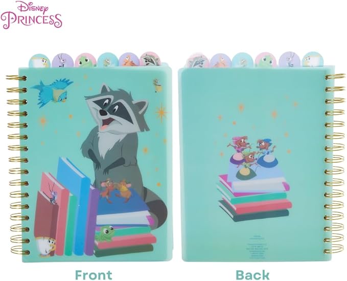 Innovative Designs Disney Princess Journal Notebook, Spiral Bound, 144 Lined Pages, 8 x 7 inches, Light Green, Disney Princess Movie Characters