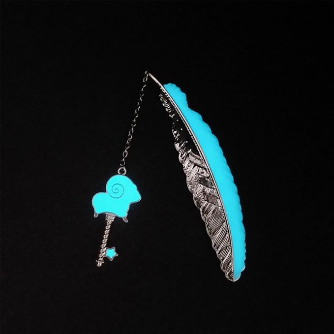 Zodiac Feather Bookmark Gifts for Women Men, Cool Metal Bookmark Glow in The Dark Aries Bookmark, Luminous Star Sign Constellation Horoscope Bookmark Gifts
