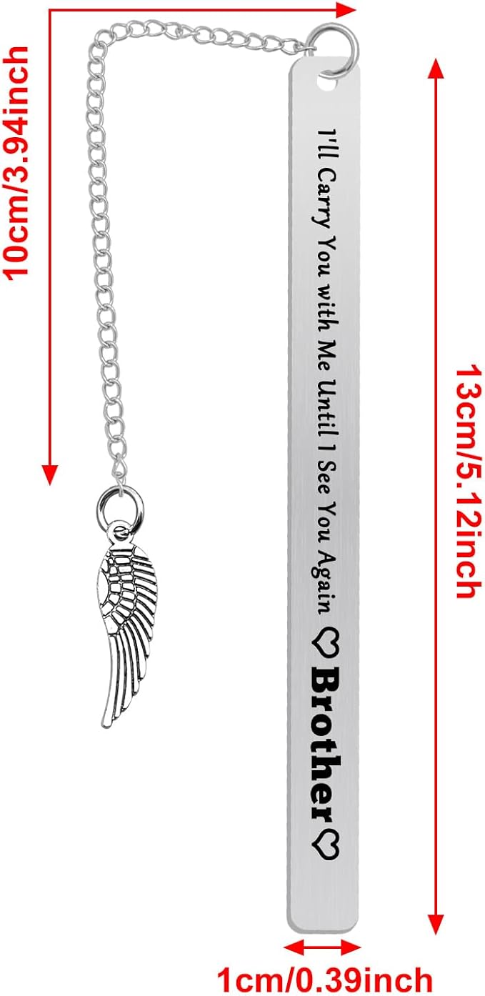Brother Memorial Bookmark Memorial Gift for Loss of Brother Sympathy Gift for Loss of Brother in Memory of Brother Remembrance Bereavement Gifts for Men Loss of Brother Friends Gifts Book Mark