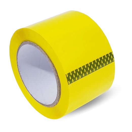 Heavy Duty Packaging Color Tape for Shipping,Packing and Moving 2" Wide x 2.0 Mil Thick -110 Yrd Roll -Acrylic Adhesive Tape for Box Sealing. (6 Rolls, Yellow, 2" Wide x 110 yds)