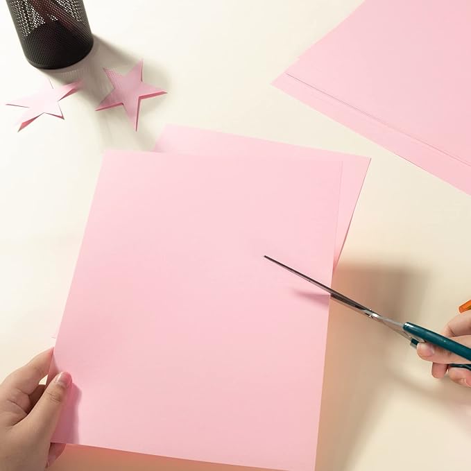 20 Sheets Colored Thick Paper Cardstock Blank for DIY Crafts Cards Making, Invitations, Scrapbook Supplies (Pink, 8.5 x 11 inches)