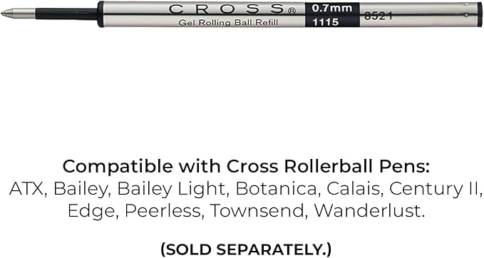 Cross Gel Ink Rolling Ball Refill for Selectip Pens, Pack of 1