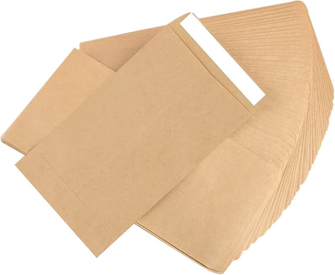 Small Money Coin Envelopes for Cash, 100pcs Self-Adhesive Cash Money Saving Envelopes Mini Kraft Seed Envelope for Packing Seeds Coins- 2.4 X 3.9 in
