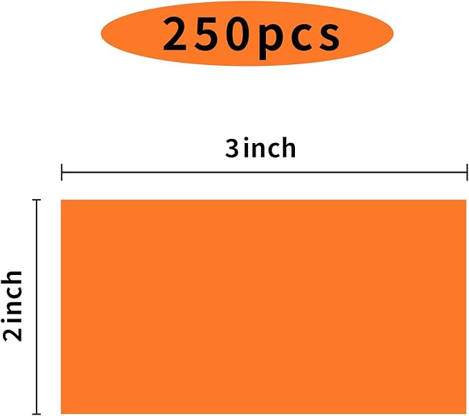 Colored Labels Stickers 2 X 3 Inch, Removable Rectangular Moving Labels, Large Color Coding Labels Moving Stickers- 250 Labels/Orange
