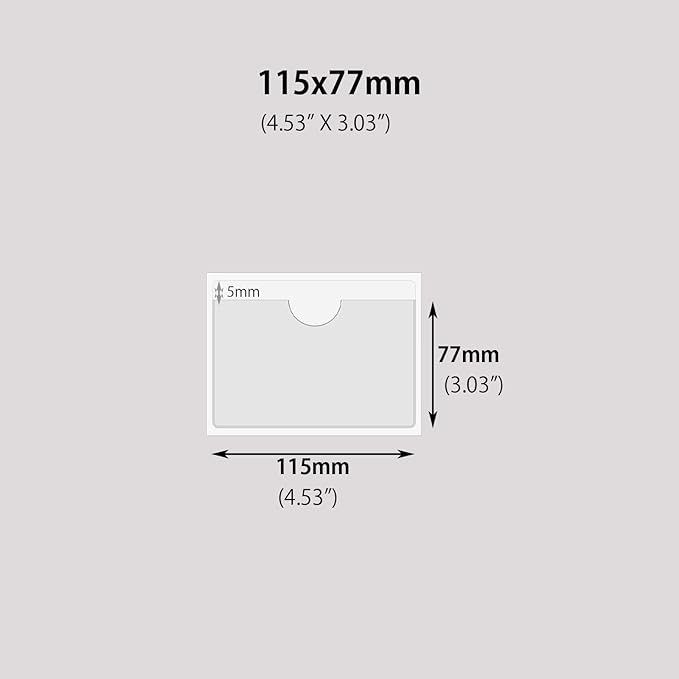 Adhesive Clear Pockets,Self Adhesive Clear Label Pockets Adhesive Card Folder Plastic Pockets Holders Sleeves for Index Cards Planners Cabinet Shelves Photo Cd,10Pieces (115x77mm)