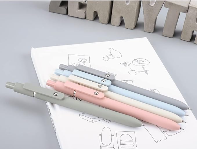 erofa 5 PCS Zennyth Gel Pens Quick Dry Fine Point Premium Retractable Rolling Ball Black Ink Smooth Writing Pens for School Office (Morandi)