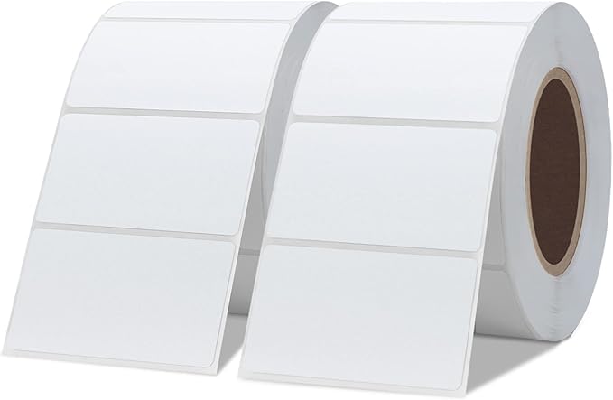 Hybsk 2.25x1.25 inch Direct Thermal Labels for Barcodes, Address, Compatible with Rollo Label Printer & Zebra Desktop Printers (2.25"x1.25",2 Rolls White)