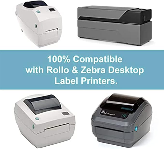Hybsk 3x2 inch Direct Thermal Labels for Barcodes, Address, Compatible with Rollo Label Printer & Zebra Desktop Printers (3"x2",2 Rolls White)