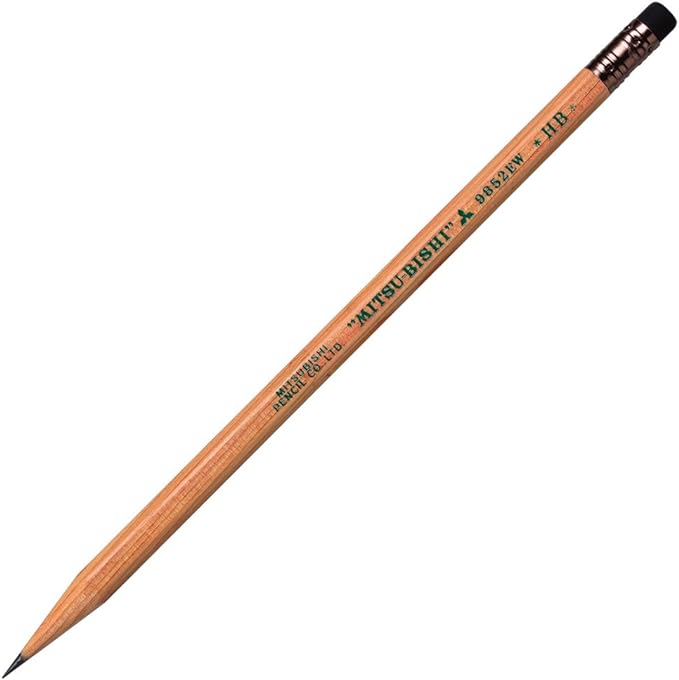 Mitsubishi Pencil K9852EWHB Recycled Pencil with Eraser 9852EW HB, 1 Dozen