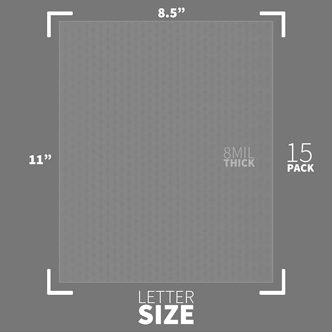 Binditek 15 Pack 8 Mil PVC Binding Presentation Covers, Semi-Transparent Binding Front Covers with Cube Pattern, 8-1/2 x 11 Inches Report Covers, Letter Size, Square Corners, Un-Punched