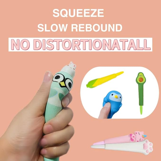 Easter Baskets 24pcs Kawaii Squishy Pen Cute & Fun Pens for Stationary & Cool Pens for Teenage Gifts for Tweens Back to School Supplies