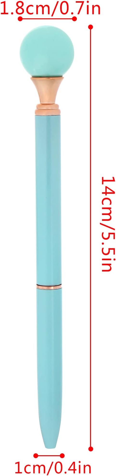 6 Pieces False Pearl Decoration Twist Metal Ballpoint Pen Ball Pen 1.0 MM Black Ink