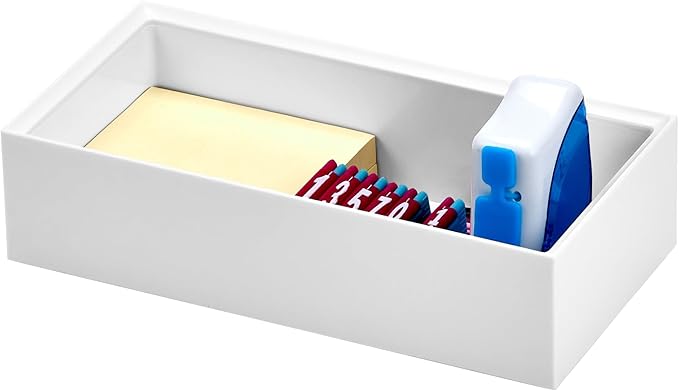 Bostitch Office Konnect Desk Organizer Accessory Tray, Wide, Stacks for Desktop Storage, White