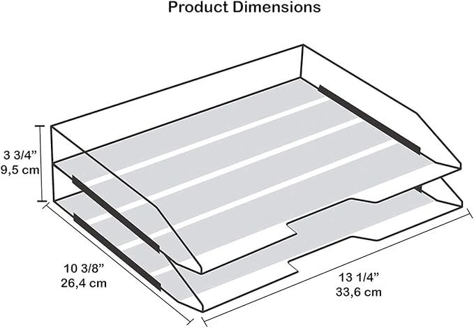 Acrimet Stackable Letter Tray 2 Tier Side Load, Plastic, Desktop File Organizer (Solid Pink Color)