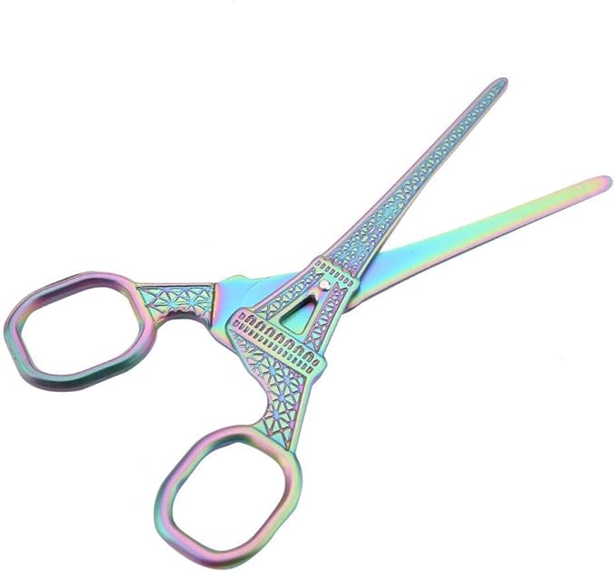 Eiffel Tower Scissors, Stainless Steel DIY Fashionable Sewing Shears Art Work Dresser Embroidery Tool (multicolour)