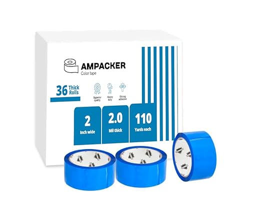 Heavy Duty Packaging Color Tape for Shipping,Packing and Moving 2" Wide x 2.0 Mil Thick -110 Yrd Roll -Acrylic Adhesive Tape for Box Sealing. (36 Rolls, White, 2" Wide x 110 yds).