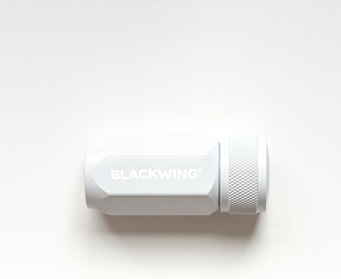 Blackwing One-Step Long Point Sharpener, German Steel Blade, Machined Aluminum, Compact Design, White