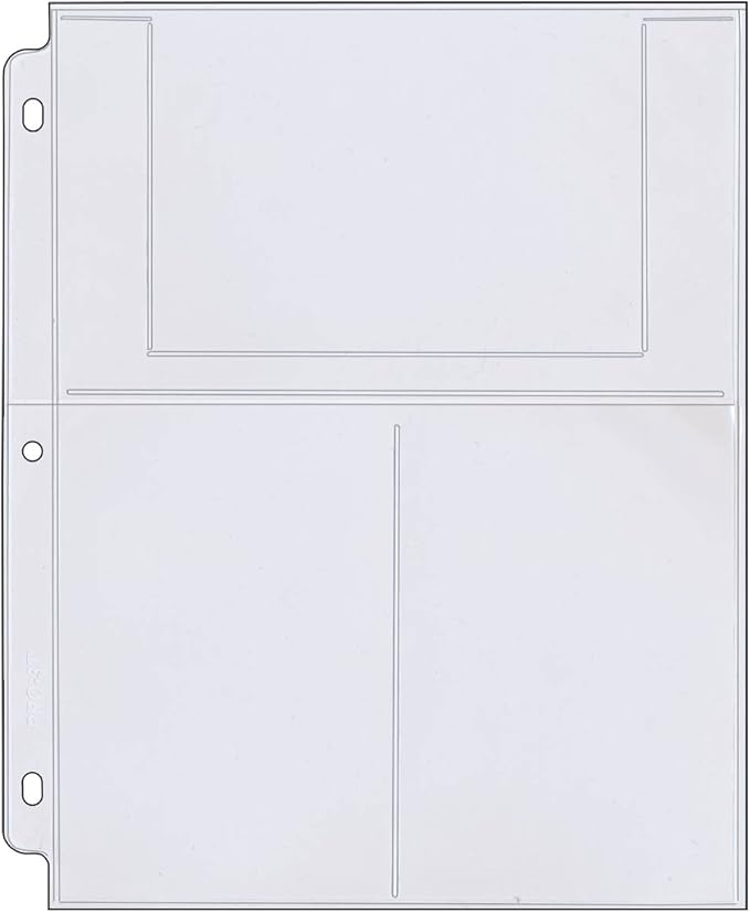 StoreSMART - Photo/Postcard Page for 3-Ring Binders - Archival-Safe Plastic - Three 4" x 6" Pocket - Holds six Photos/Postcards - 300-Pack - LC46-300