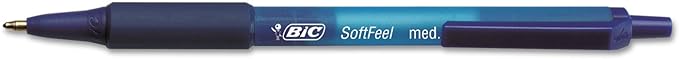 BIC Soft Feel Stick Pens With Special No-Slip Comfortable Grip, Medium Point (1.0 mm), Blue, 36-Count