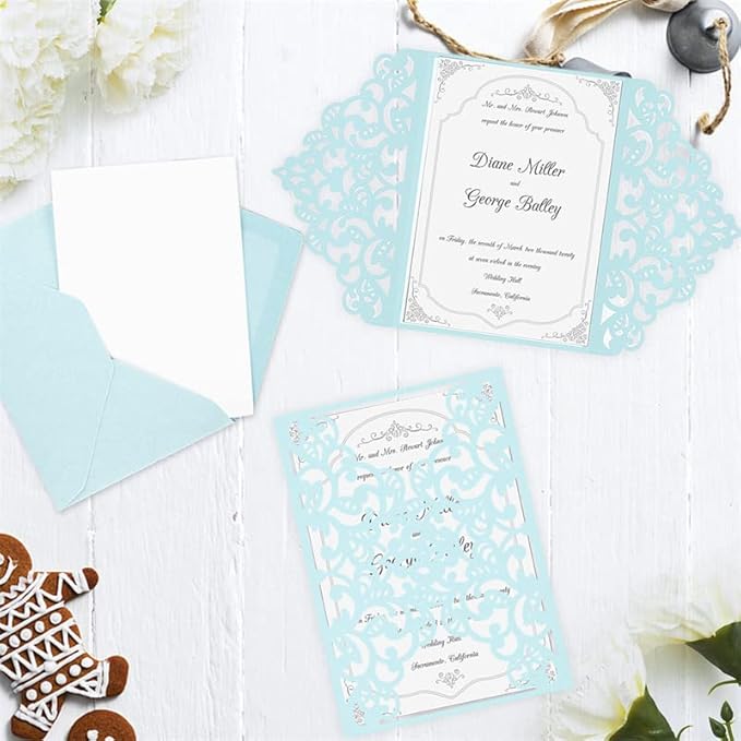 100 Sheets Light Blue Cardstock 8.5 x 11 Pastel Paper, Goefun Blue Card Stock Printer Paper for Wedding Invitations, Menus, Crafts, DIY Cards